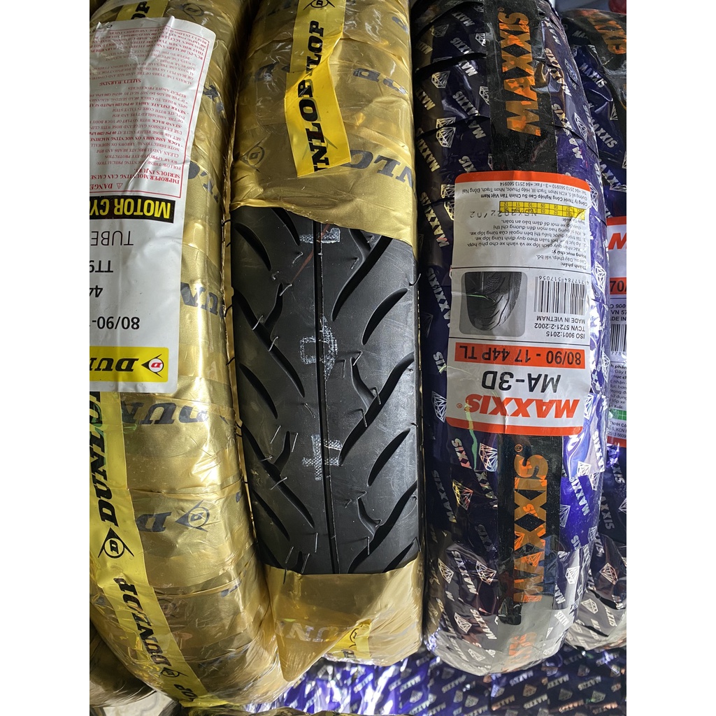 Vỏ lốp xe DUNLOP Size 70/80/100/110/120-17 TT902 vỏ không ruột cho xe số sản xuất Indonesia