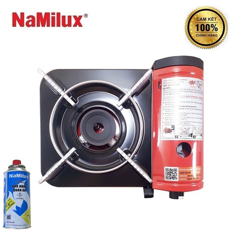 BẾP MINI + BÌNH GAS NAMILUX PS1711PF DU LỊCH ( SỬ DỤNG CỤM VAN NGẮT AN TOÀN - INLINE CUT )