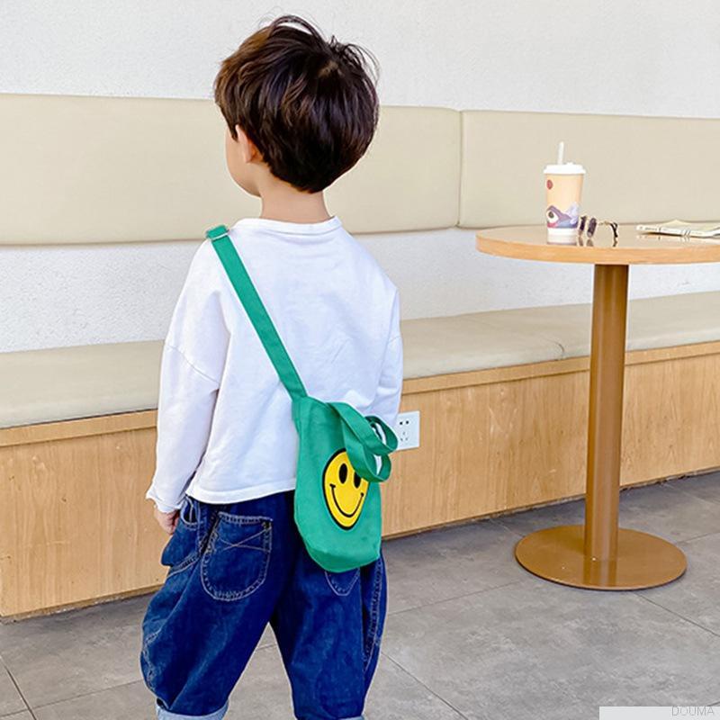 Túi xách tay bằng vải canvas in hình dễ thương phong cách Hàn Quốc dành cho trẻ nhỏ