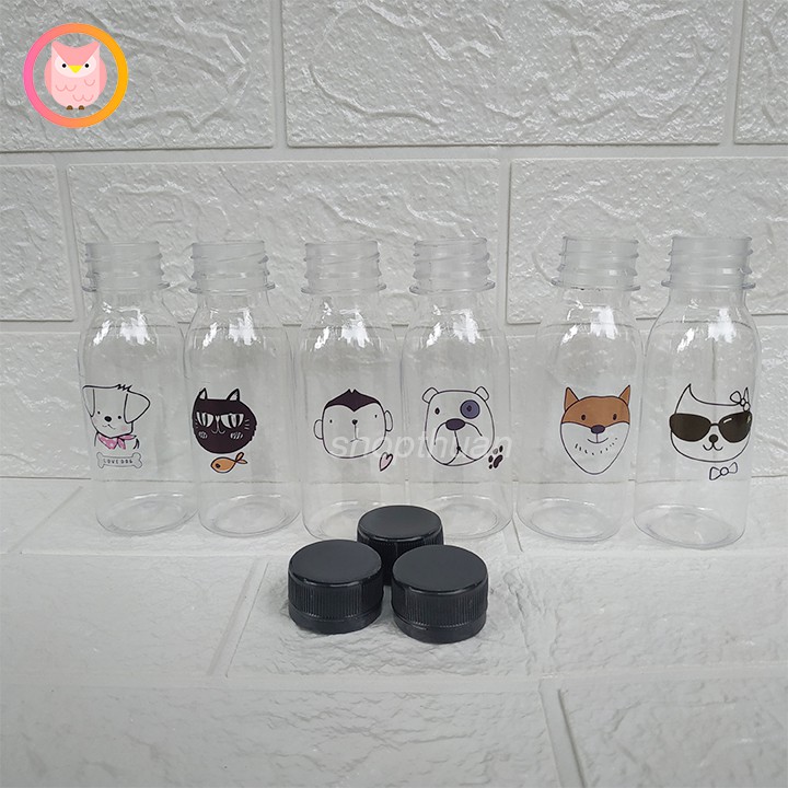 Chai nhựa PET 120ml Tròn Dán Decal Hình Thú | BigBuy360 - bigbuy360.vn