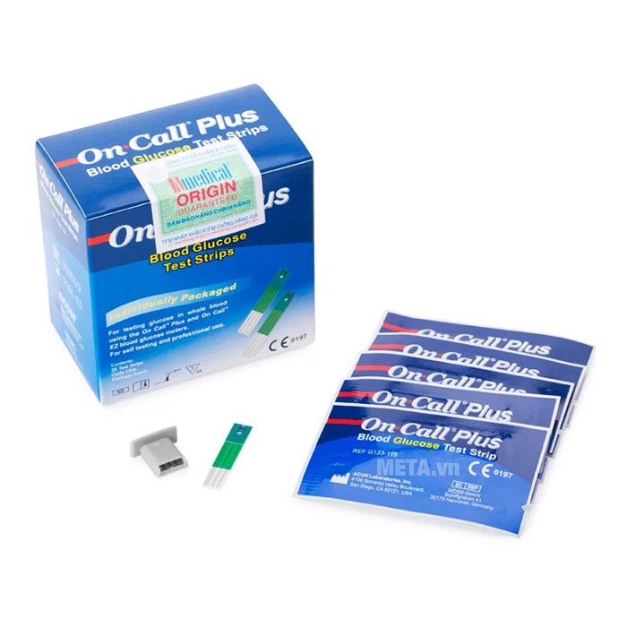 Que Thử Đường Huyết Acon On Call Plus (1 hộp 25 gói test rời)