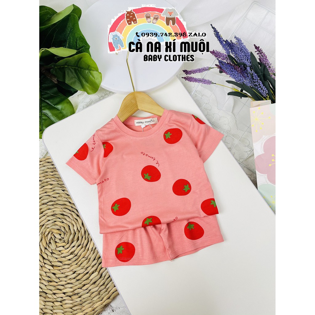 FULLSIZE 6-26kgFREE SHIP Bộ Minky Mom Thun Lạnh Cộc Tay Hàng Chuẩn Hoạ Tiết Dể Thương Cho Bé Gái Bé Trai, Đủ Màu