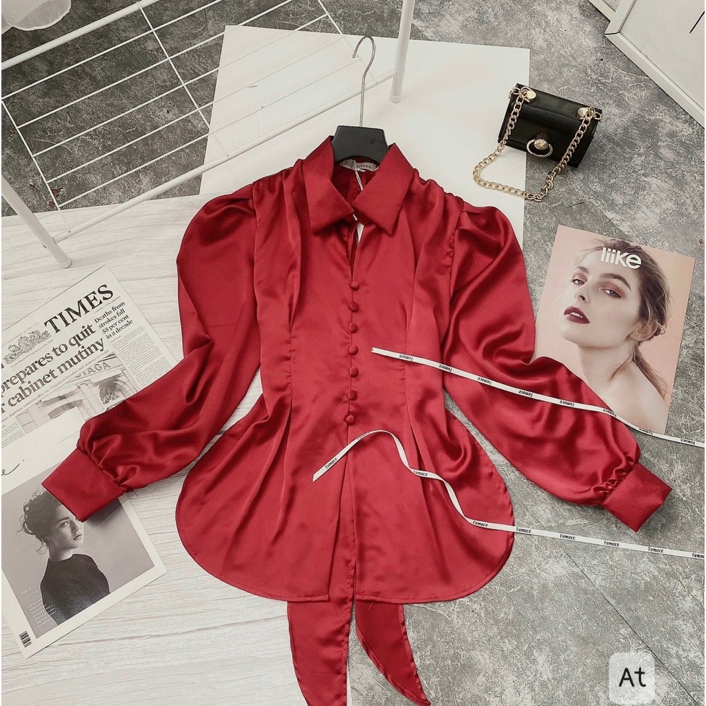 [Mã FAMARAL1 giảm 10K đơn 50K] ÁO SƠ MI LỤA NT NƠ LƯNG 4 MÀU