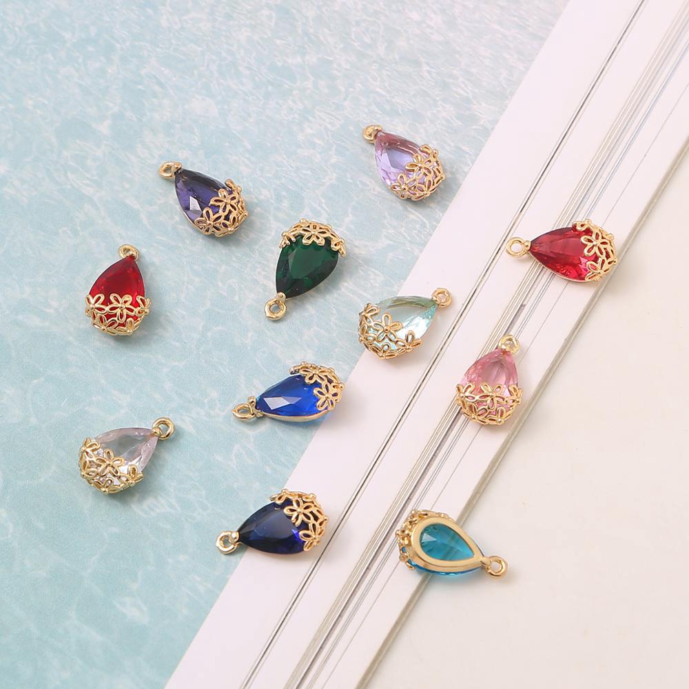 Mặt trang sức vòng cổ / vòng tay / khuyên tai đính đá zircon lấp lánh dùng làm đồ thủ công