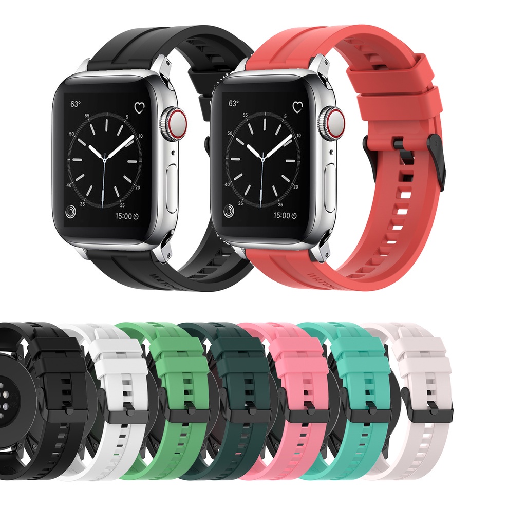 Dây đeo đồng hồ thông minh silicone thích hợp cho Apple iWatch 38mm 40mm 42mm 44mm 41mm 45mm
