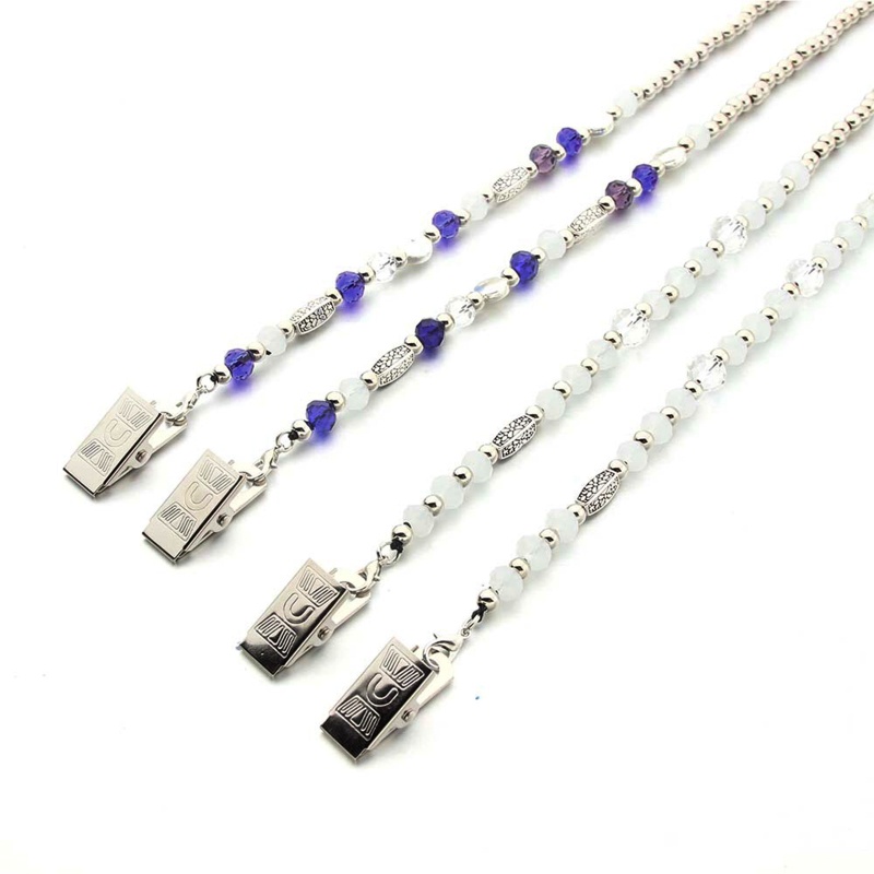 Giá Đỡ Mắt Kính Bằng Chuỗi Hạt Pha Lê Giả Kim Loại Trang Trí Vòng Cổ