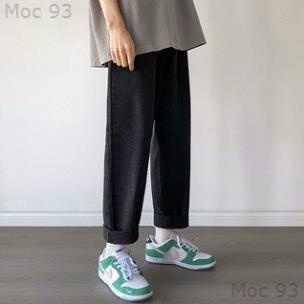 Quần jean baggy đen nam, nữ ống rộng, dáng suông, không phai màu-D01 | BigBuy360 - bigbuy360.vn