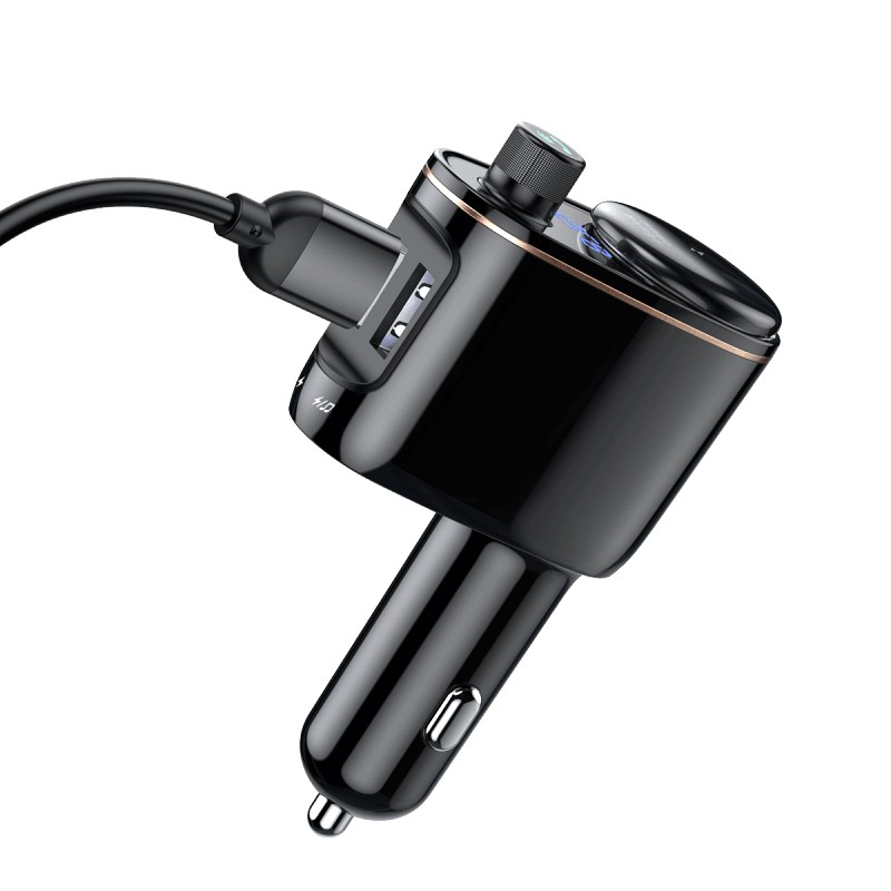 Tẩu sạc USB trên xe hơi Baseus hỗ trợ kết nối Bluetooth, nhe nhạc mp3, đàm thoại rảnh tay, hiển thị dòng sạc