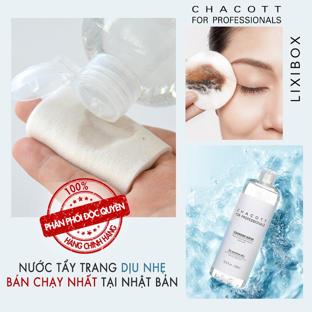 Nước Tẩy Trang Cho Da Nhạy Cảm, da dầu mụn Chacott 500ml