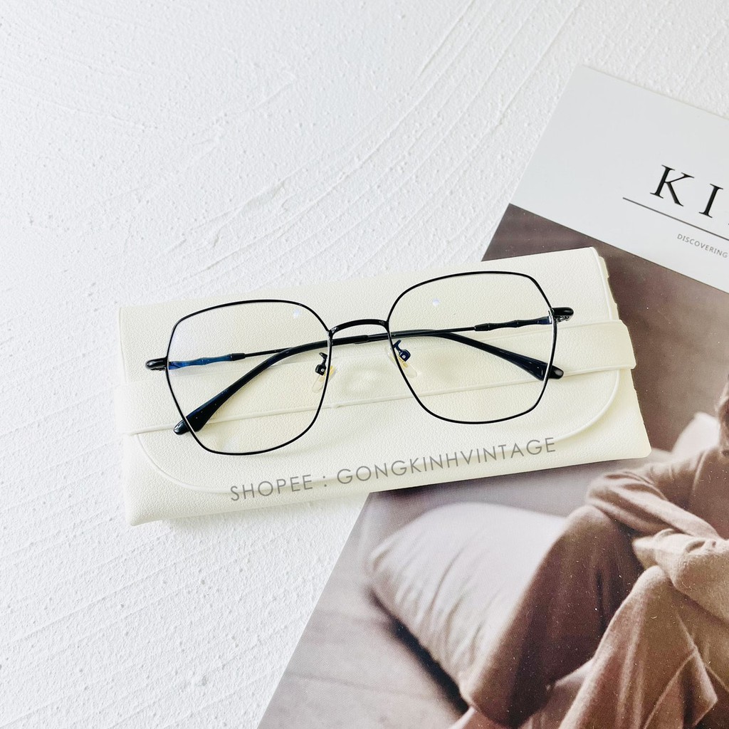 Gọng kính cận nữ , kiểu dáng vuông size to kim loại mảnh Fiveminutes 8899 | BigBuy360 - bigbuy360.vn