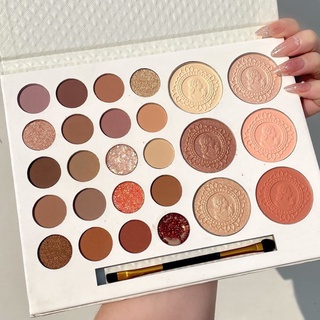 [5in1] Bảng Phấn Mắt  Bắt Sáng  Má Hồng  Tạo Khối  Glitter FRANK COLOR Kèm Cọ