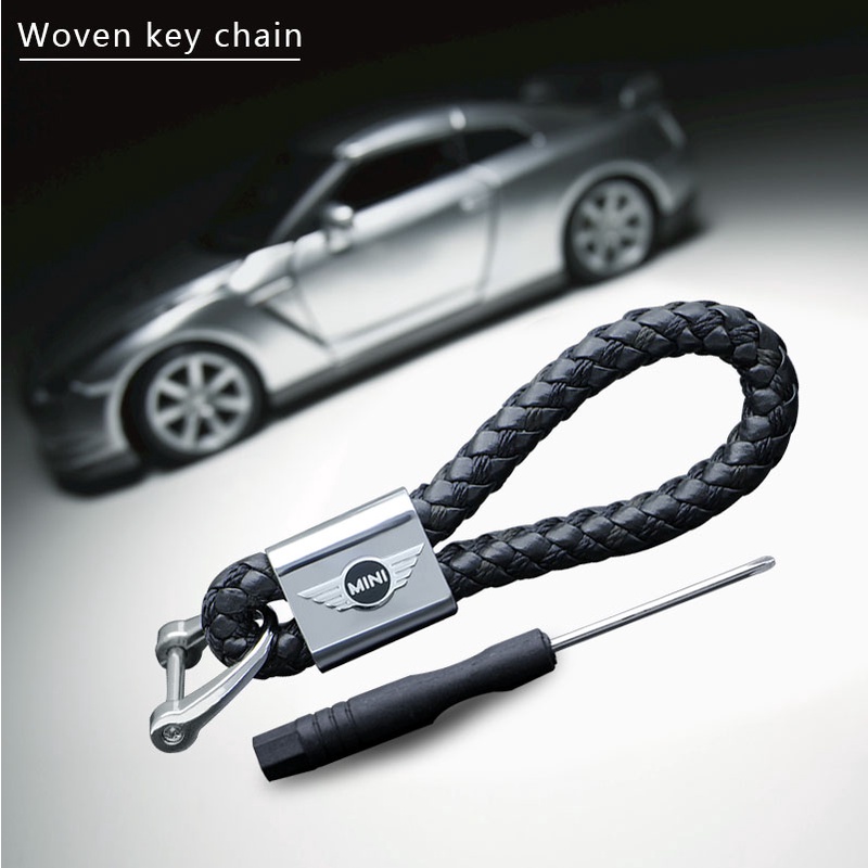 Móc Khóa Da Dệt Kim Loại In Hình Logo One Piece Cho BMW Mini Cooper 2002 R56 R50 R53