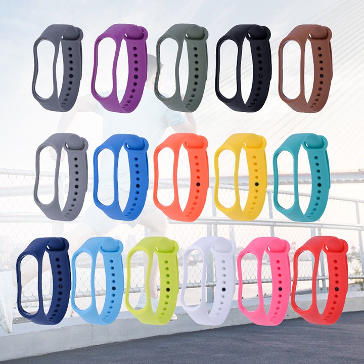 Dây đeo thay thế cho Xiaomi Miband 3 / 4 nhựa dẻo TPU Trơn nhiều màu - Chống thấm nước