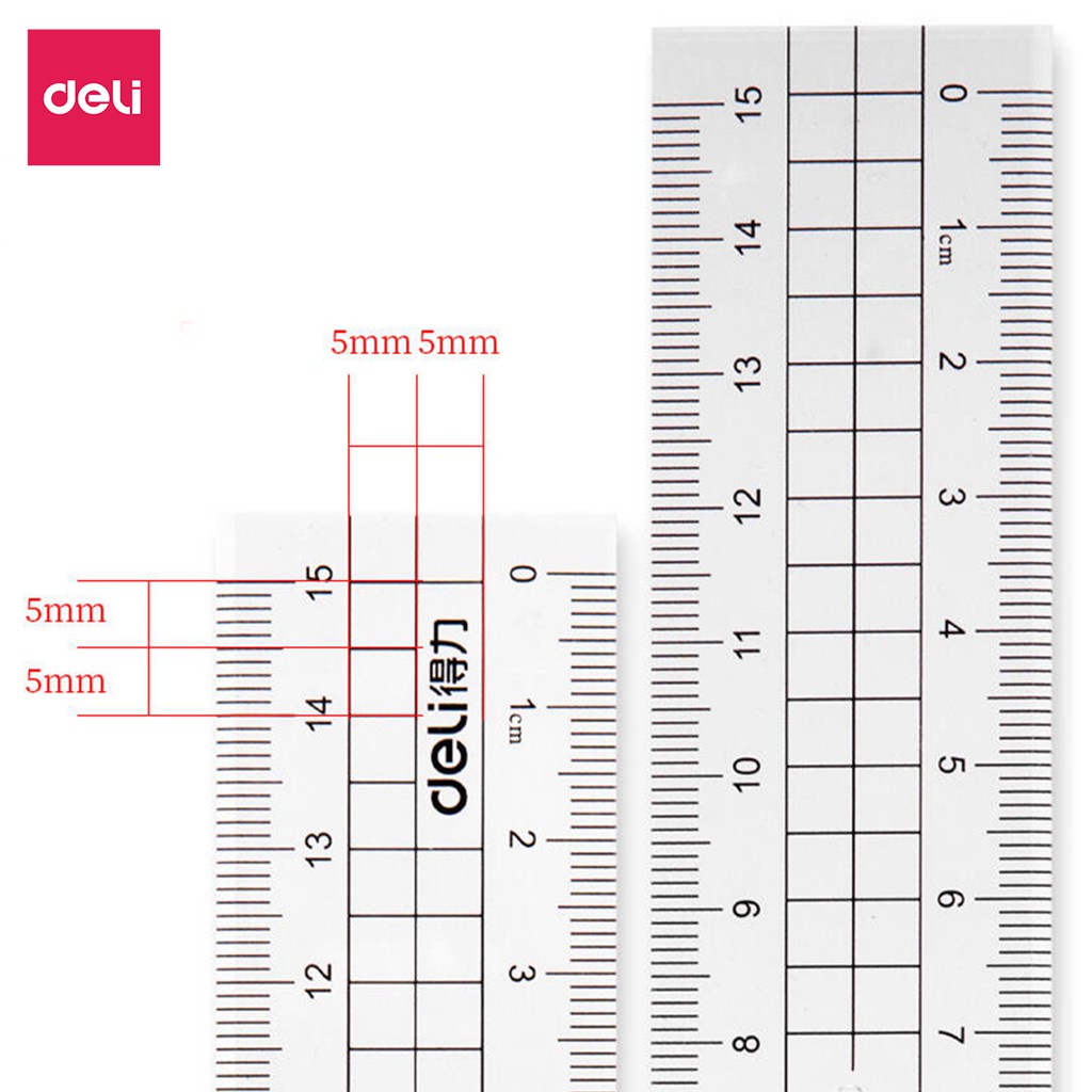 Bộ 4 dụng cụ eke học sinh Deli - 1 bộ eke thước kẻ đo góc tam giác vuông - 71988