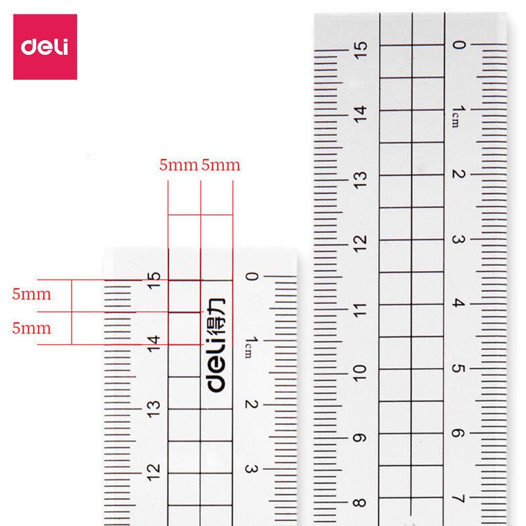 Bộ 4 dụng cụ Eke học sinh Deli, thước kẻ, thước đo độ, thước tam giác - 71988 (Hàng chính hãng)