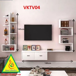 Bộ Kệ Ti Vi Treo Tường Trang Trí VKTV04 - Nội Thất Lắp Ráp Viendong Adv