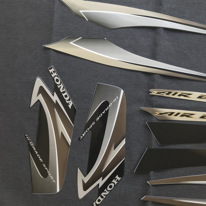 [GIÁ GỐC]  NGUYÊN BỘ TEM DÁN XE HONDA AIRBLADE THÁI 2009 3 LỚP MÀU XÁM