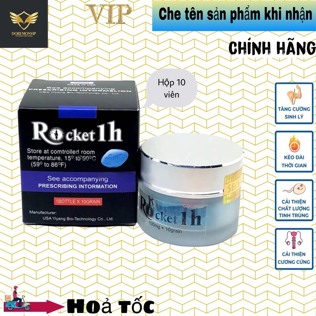 Rocket 1H USA hộp 10 viên - Tăng cường sinh lý nam ( lô mới nhất )