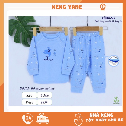 ( CHÍNH HÃNG) Bộ quần áo DOKMA bộ mùa thu cho bé chất vải cotton siêu mềm cho bé từ 6-24m