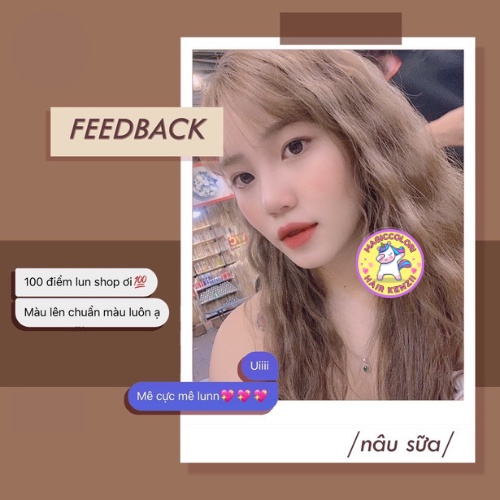 Thuốc nhuộm tóc Nâu Trà Sữa Tặng Trợ Nhuộm Găng Tay Kenzii lên từ tone nâu 6 - 7