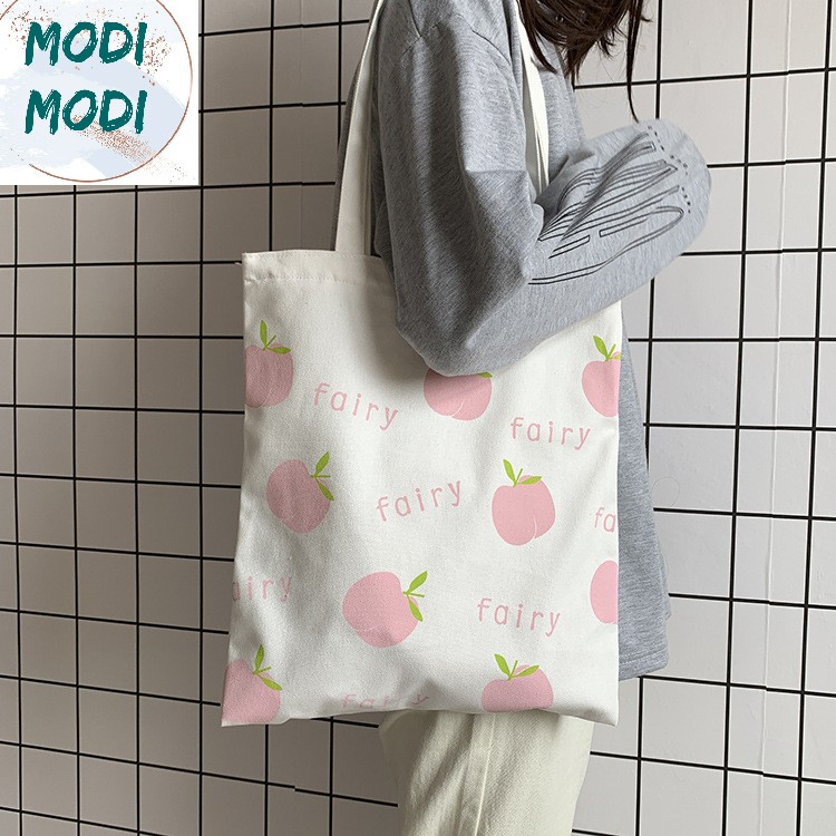 (Freeship từ 50k)MODI MD149- TÚI TOTE IN HÌNH QUẢ ĐÀO