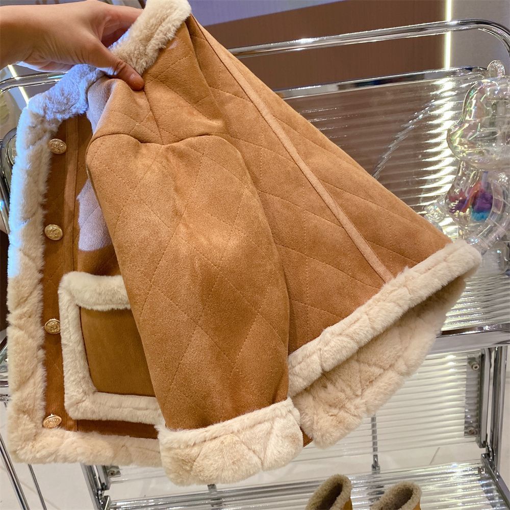 Áo Khoác Mùa Đông Dày Dặn Lót Lông Cừu Phong Cách Thời Trang Mới 2022 Cho Bé Gái WSU8