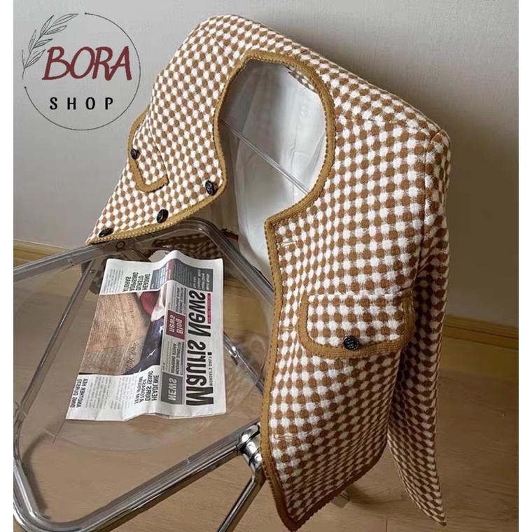 Áo khoác nữ Ulzzang Hàn Quốc BORA SHOP 2 túi giả ngực order