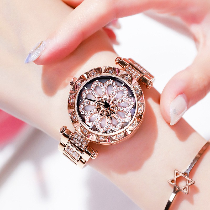 Đồng Hồ Nữ Chính Hãng Mashali Bông Hoa Xoay Dây Thép Cao Cấp Không Gỉ Đính Đá Đẹp Giá Rẻ | BigBuy360 - bigbuy360.vn