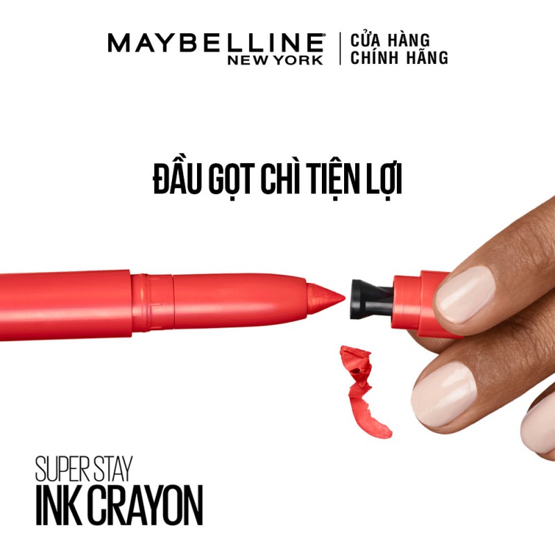 Son bút chì mịn lì 8h lâu trôi Maybelline New York Super Stay Ink Crayon Lipstick 1.2g | Thế Giới Skin Care