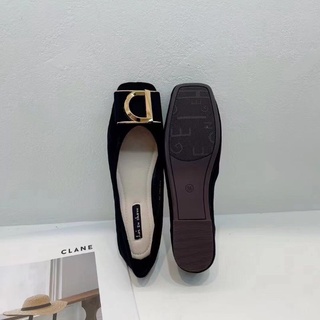 Giầy bệt mũi vuông da mềm chất nỉ và vải
