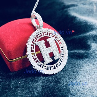 Mặt dây chuyền nam chữ H bạc ý đính đá - jedo MBH01