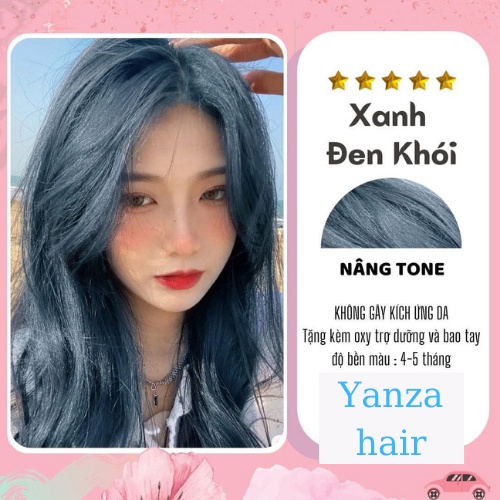 Thuốc nhuộm tóc Nâu Đen , Xanh Đen không tẩy tặng găng tay mũ chùm oxi trợ nhuộm | Yanzahair