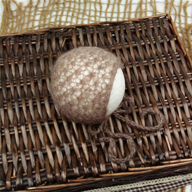 Mũ Bonnet Dệt Kim Thủ Công Làm Phụ Kiện Chụp Ảnh Cho Bé Sơ Sinh