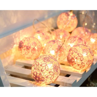 Đèn quả cầu len 3m 20 quả siêu đẹp