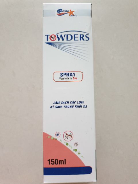 TOWDERS SPRAY 150ML - permethrin Thuốc xịt ghẻ ngứa