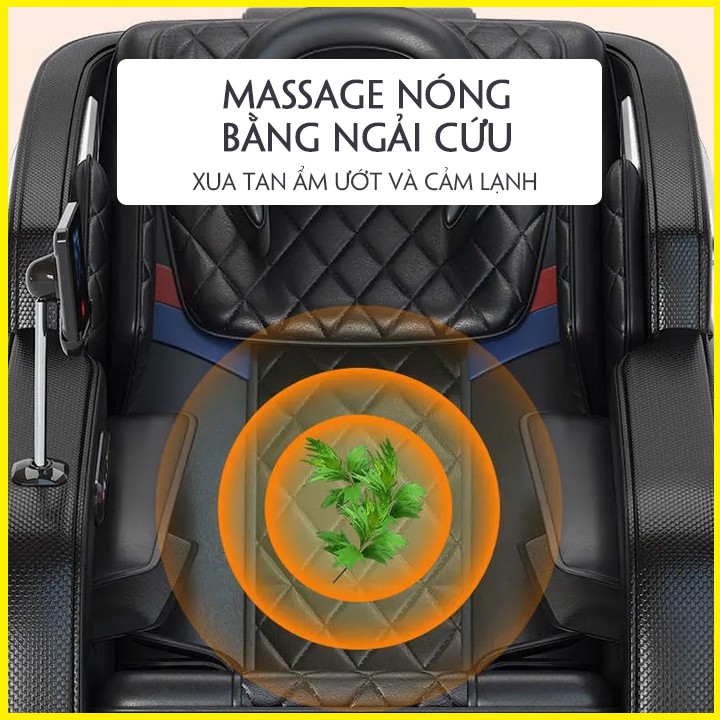 Ghế massage toàn thân,ghế mát xa trị liệu bằng con lăn 3D kết hợp nhiệt Hồng ngoại điều khiển bằng màn hình cảm ứng