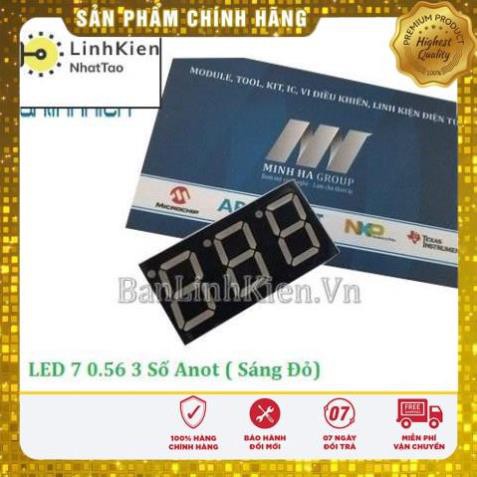 [Linh kiện] [Gía rẻ] Led 7 đoạn 0.56 3 Số Anot (Sáng Đỏ)