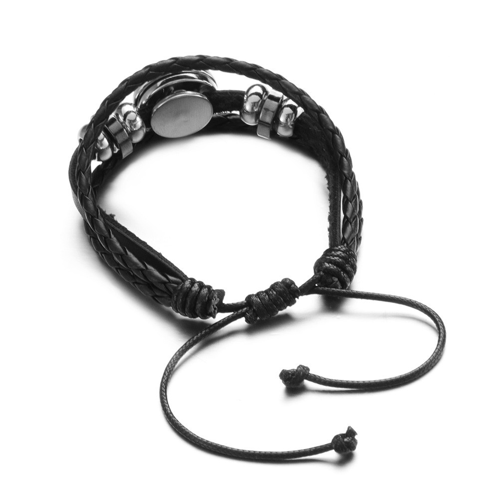 Vòng Tay Da Bện Thủ Công Họa Tiết 12 Cung Hoàng Đạo Phát Sáng Thời Trang Unisex