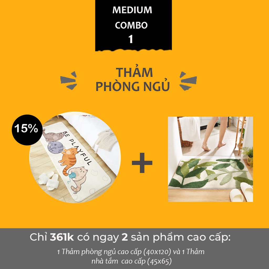 THẢM phòng ngủ/ Thảm chùi chân lau chân dài trang trí mẫu dễ thương cao cấp