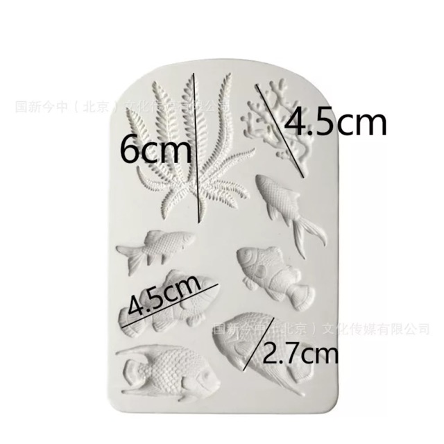 Khuôn silicon cá, san hô