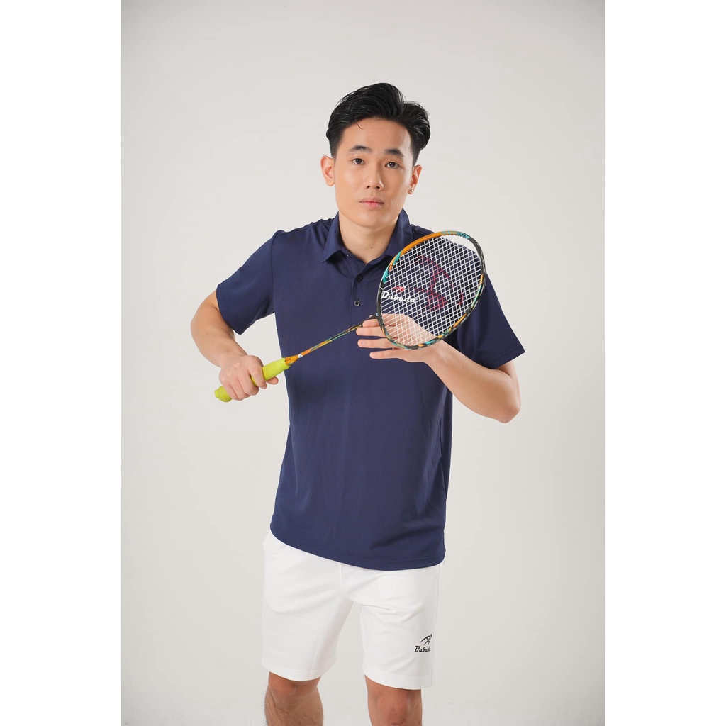 ÁO CẦU LÔNG POLO CÓ CỔ MÀU XANH THAN CHÍNH HÃNG BUBADU