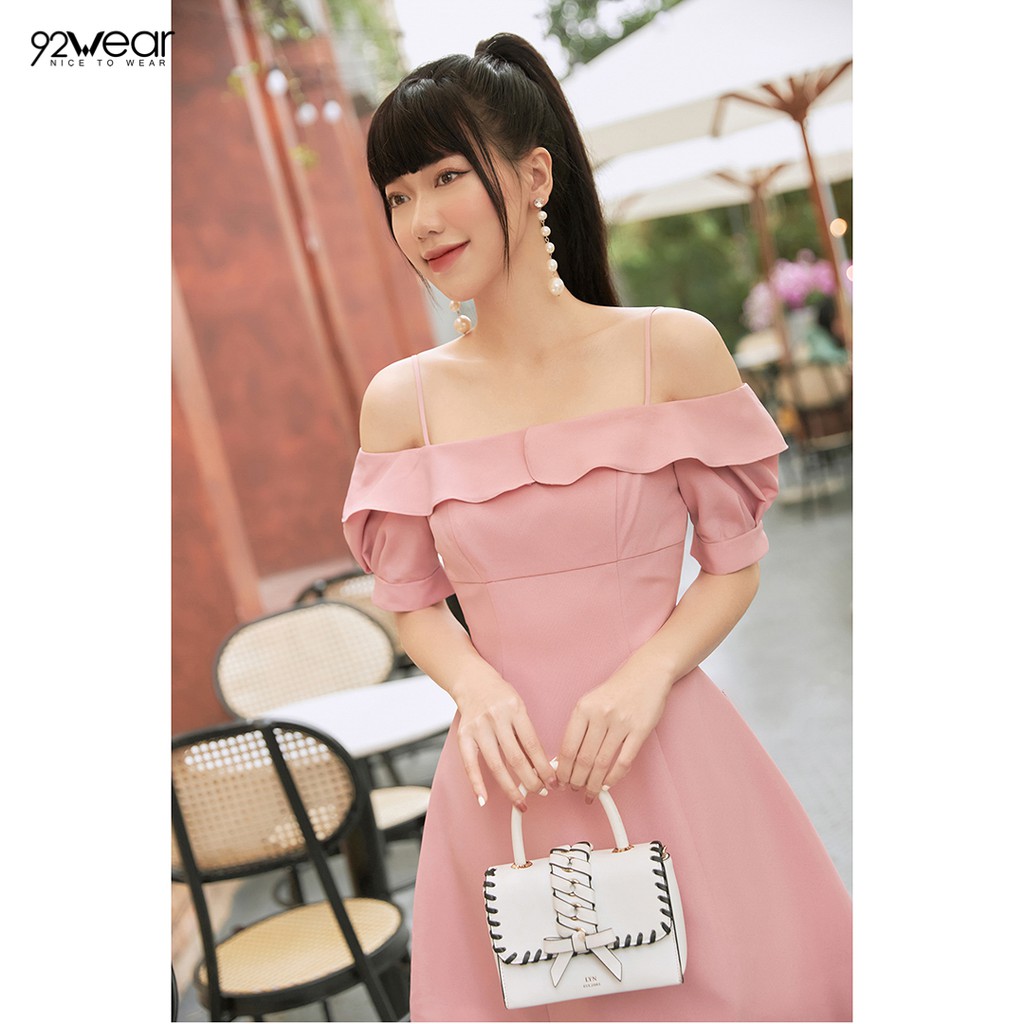 Đầm váy 2 dây nữ 92WEAR (2 MÀU) đủ size, váy hai dây thun tăm dự tiệc bèo ngực DEW1005 | BigBuy360 - bigbuy360.vn