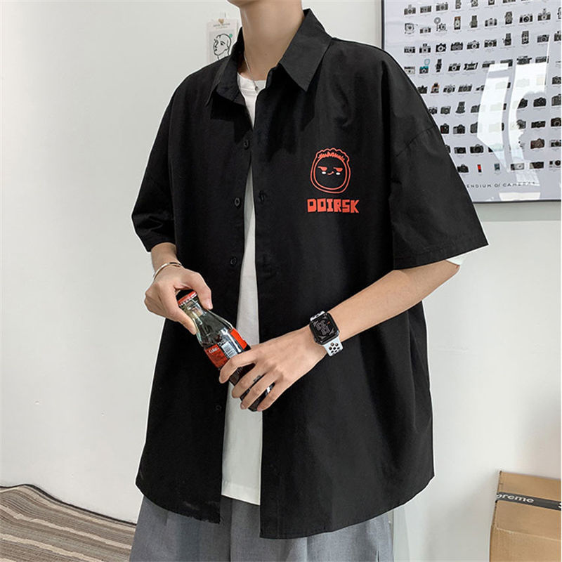 Áo Khoác Sơ Mi Tay Ngắn Dáng Rộng Thời Trang Mùa Hè Cho Nam | BigBuy360 - bigbuy360.vn