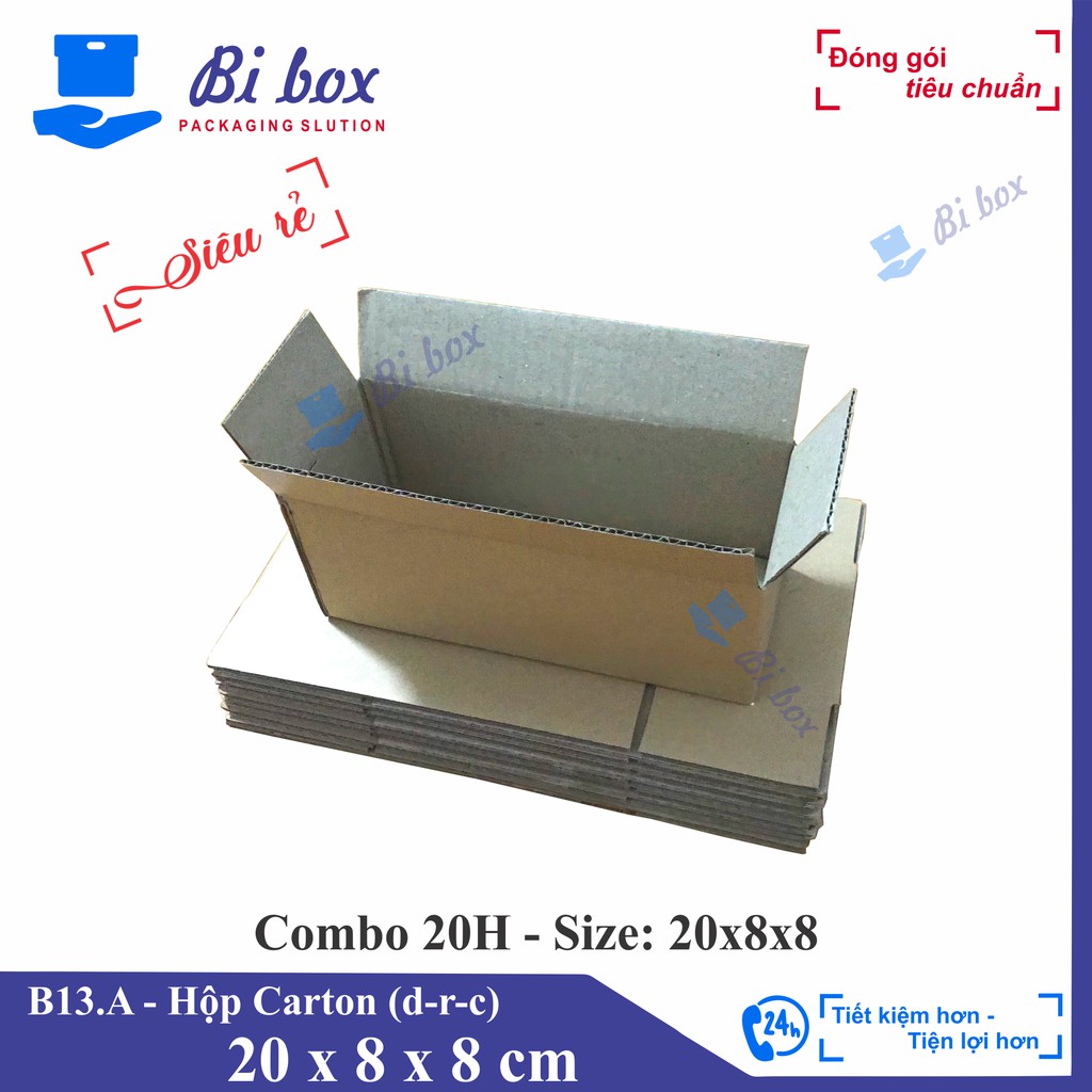 Combo 20 hộp đựng 20x8x8 - hộp carton đóng hàng giá rẻ