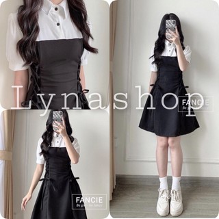 🍉đầm tiểu thư🍉 váy tiểu thư🍉Đầm Liền Thân 2 Dây Màu Đen Buộc Eo Dáng Vừa Dễ Thương, vải lụa đũi cao cấp mặc thoáng máttt