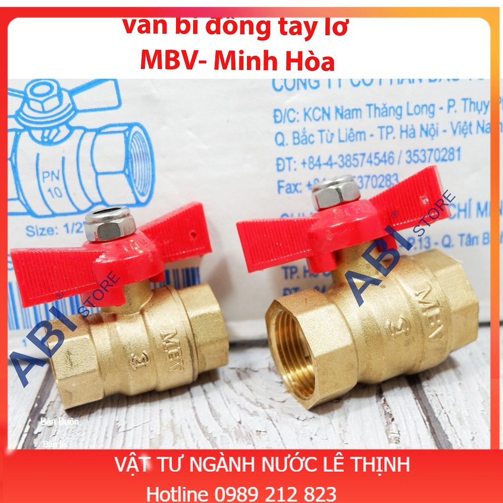 Van tay bướm (tay lơ) MBV Minh Hòa dn15(1/2''), dn20(3/4'') Việt Nam cao cấp
