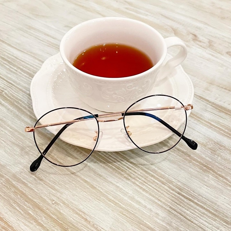 Gọng kính ngố tròn kim loại màu bạc nam nữ.Tròng kính giả cận 0 độ, chống tia UV Kixu.Glasses