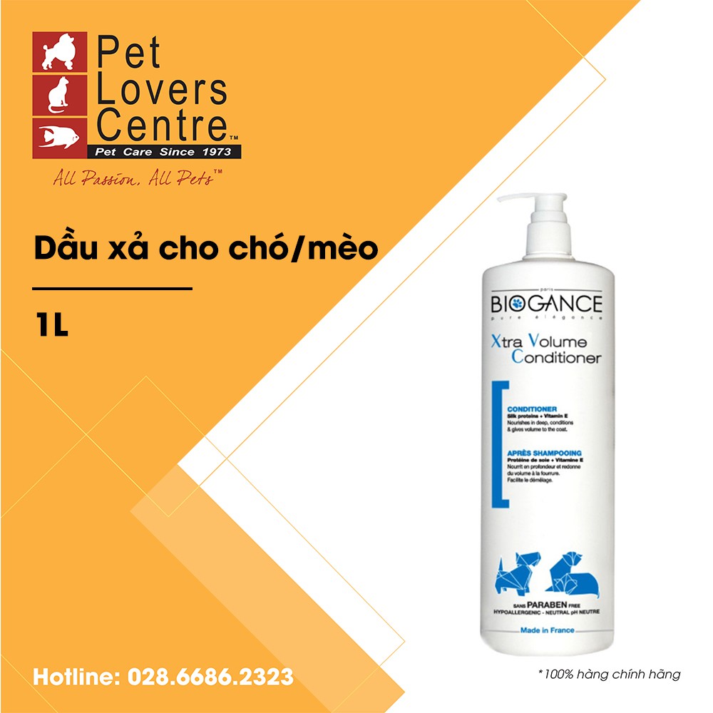 [xuất xứ Pháp] Dầu xả cho chó / mèo BIOGANCE  XTRA VOLUME CONDITIONER 1L