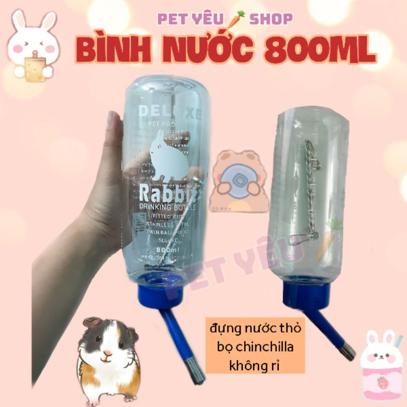 Bình nước (500ml) -( 800ml)❤️ FREESHIP❤️ đựng nước thỏ bọ chinchilla dễ dùng