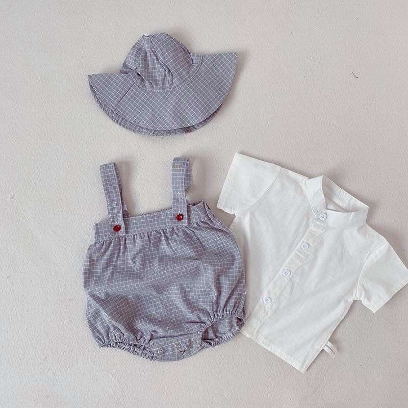 3KE Set yếm kèm áo tặng mũ cho bé mã 6480